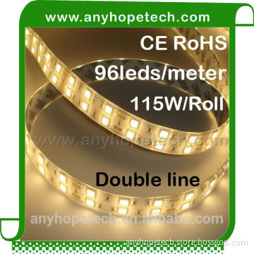China hot selling 96leds 24v waterproof led strip 5050 warm dual